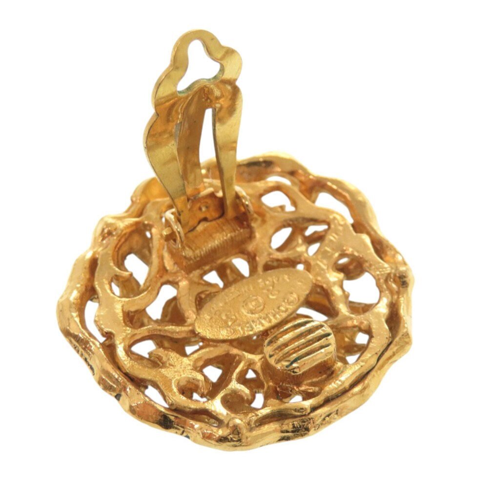 CHANEL Authentic Vintage Gold Logo Earrings - Picture 5 of 6
